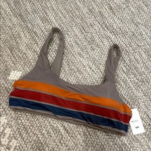 RVCA Multicolor Striped Bikini Top
